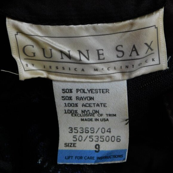 Gunne Sax Vintage Strapless Blue Black Rose Lace Dress | Whimsigoth | VGUC | M/9 - Picture 6 of 11